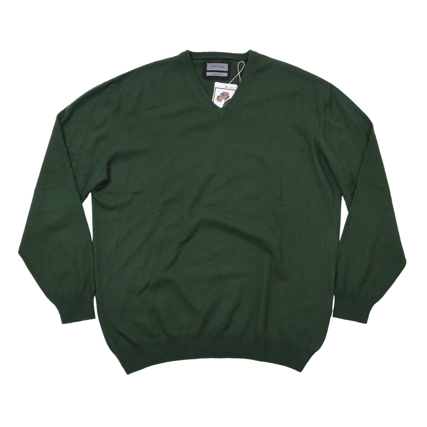 Christian Berg 100% Cashmere V-Neck Sweater Size 3XL ca. 63cm - Green