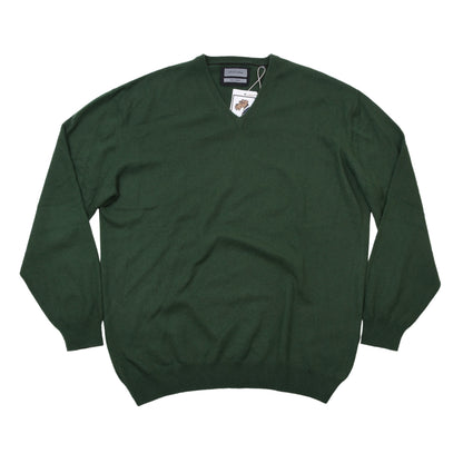 Christian Berg 100% Cashmere V-Neck Sweater Size 3XL ca. 63cm - Green