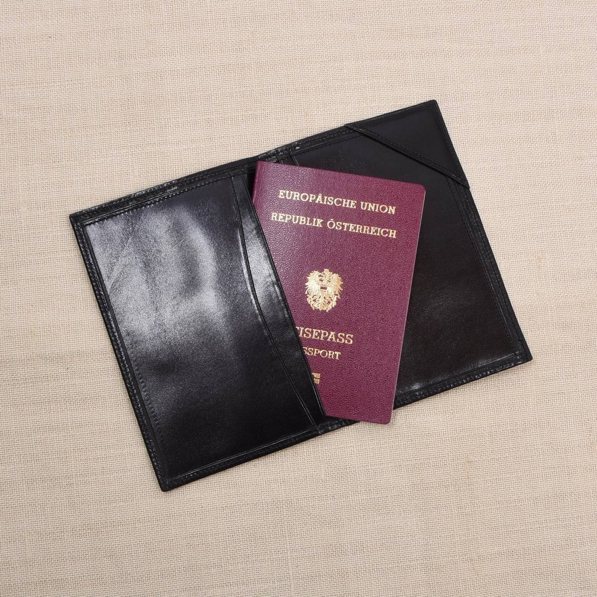 NOS Luxury Buttersoft Leather Travel Wallet - Black
