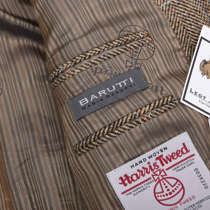 Barutti Harris Tweed Sakko Gr. 28/S46 ca. 62,5cm - Hellbraun Windowpane