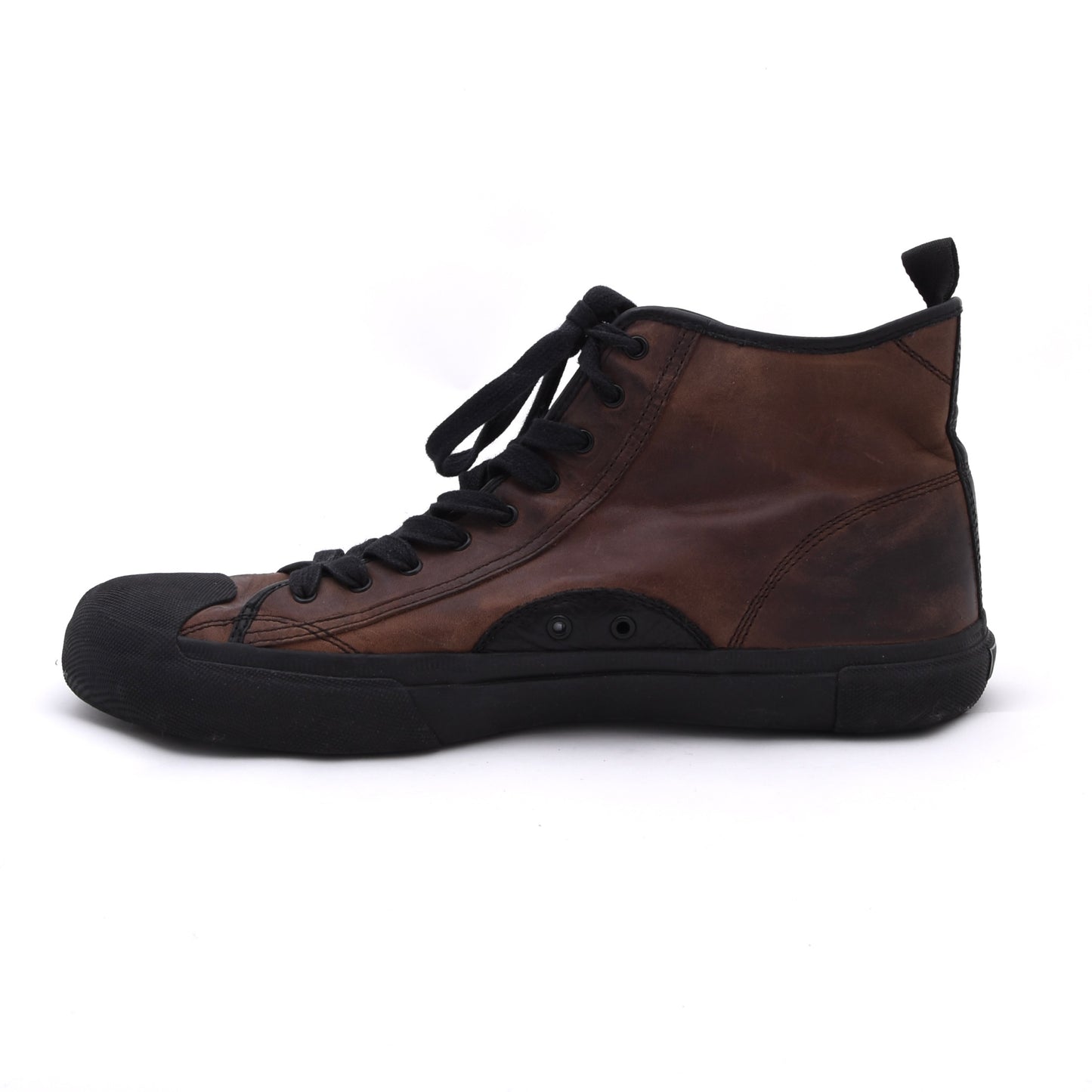 Frye Chambers High-Top-Sneakers aus geöltem Leder, Größe 12 - Braun
