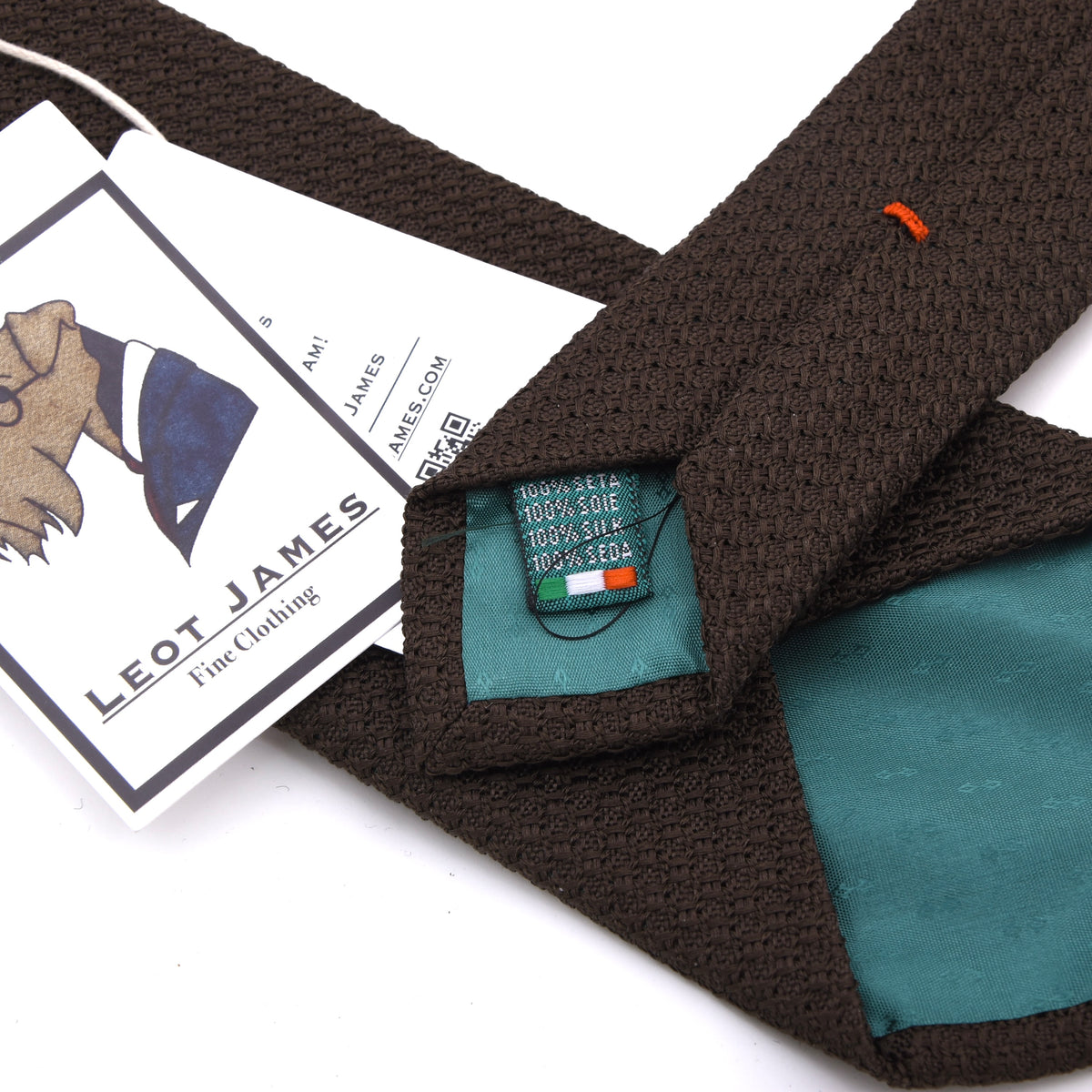 Classic Genadine Grossa Silk Tie Made in Italy - Brown