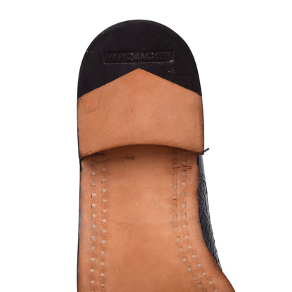 Handmacher Loafers aus gewebtem Leder Größe 6.5 - Schwarz