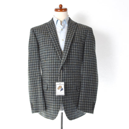 Barutti Harris Tweed Jacket Size 27/S44 ca. 57.5cm - Green Plaid