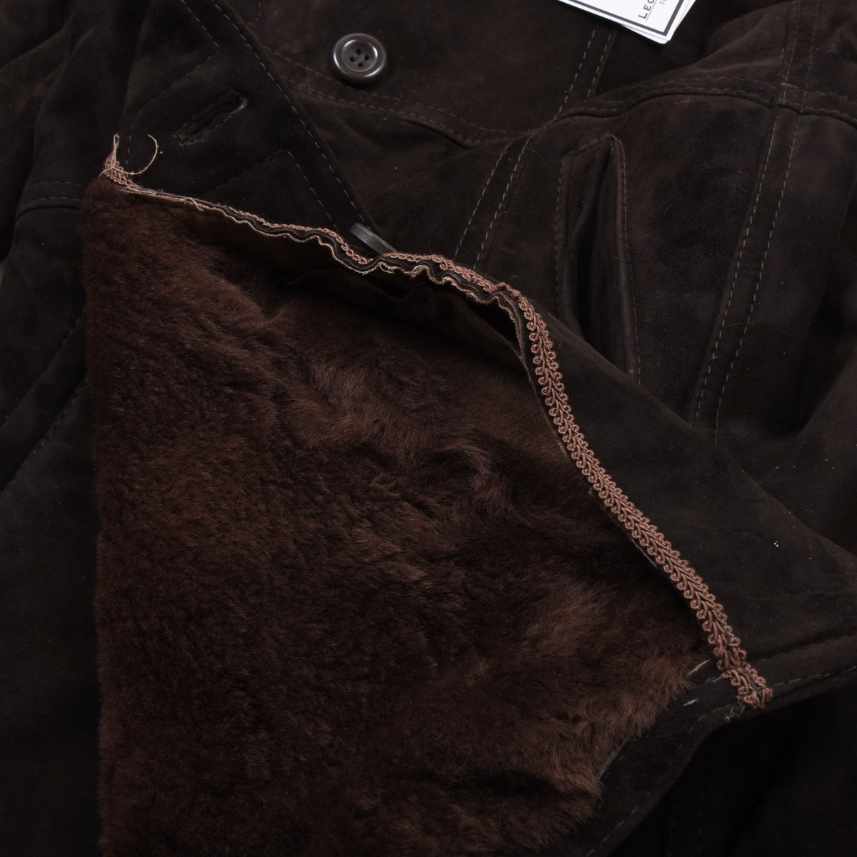 Vintage Zweireiher Lammfellmantel Gr. 52 - Schokoladenbraun