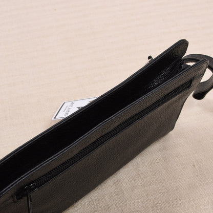 NOS Scotch Grain Leder Reiseetui/Pouch ca. 23.3cm - Schwarz