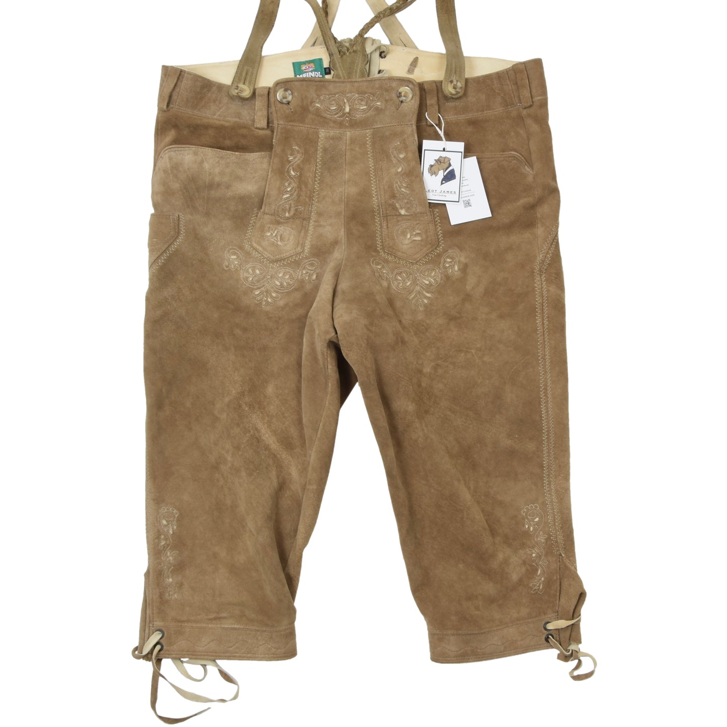 Meindl Suede Lederhose Size 56 - Tan/Beige