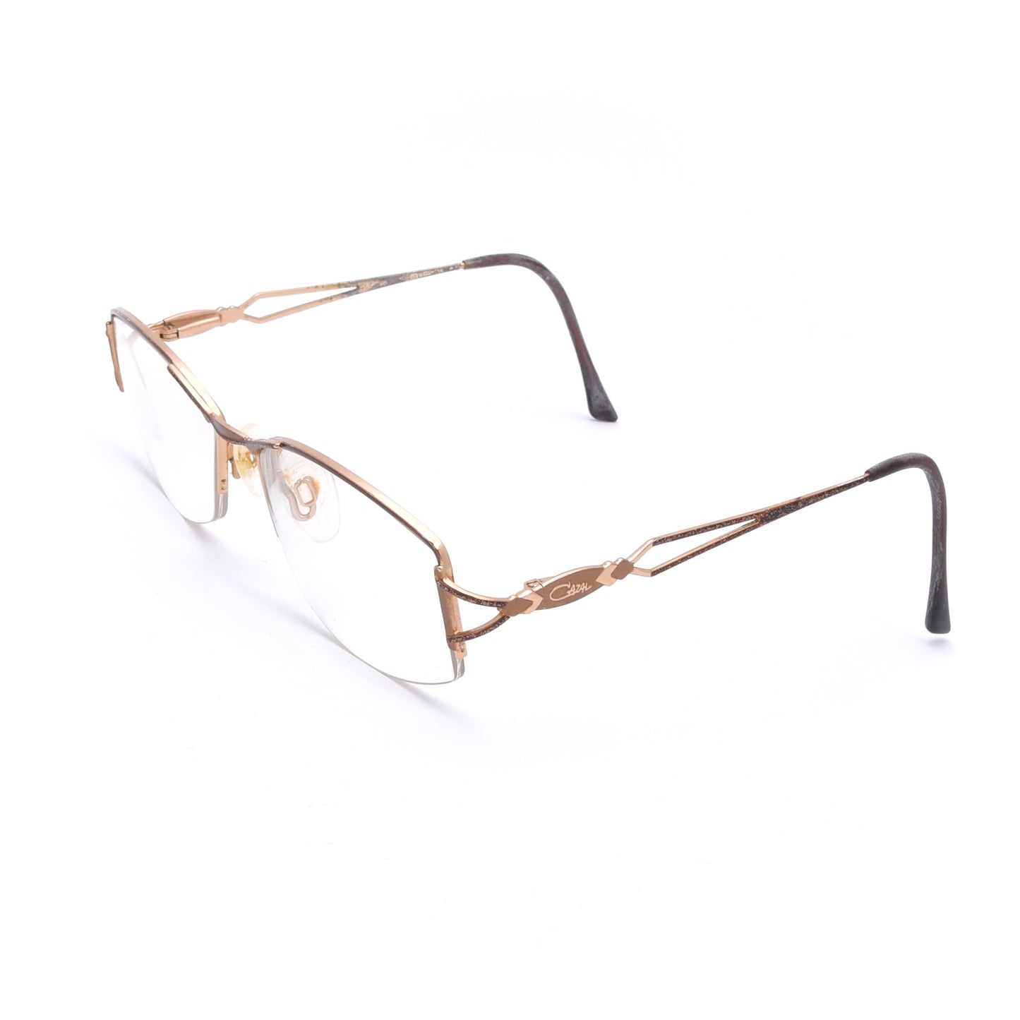 Cazal Vintage Halbrandbrille aus Metall – Gold