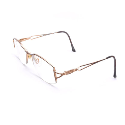 Cazal Vintage Halbrandbrille aus Metall – Gold