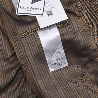 Barutti Harris Tweed Sakko Gr. 28/S46 ca. 62,5cm - Hellbraun Windowpane
