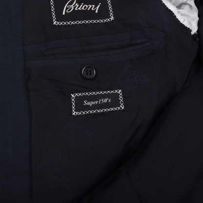 Brioni Super 150s Wolle Maßanfertigung Sakko Made in Italy - Marineblau