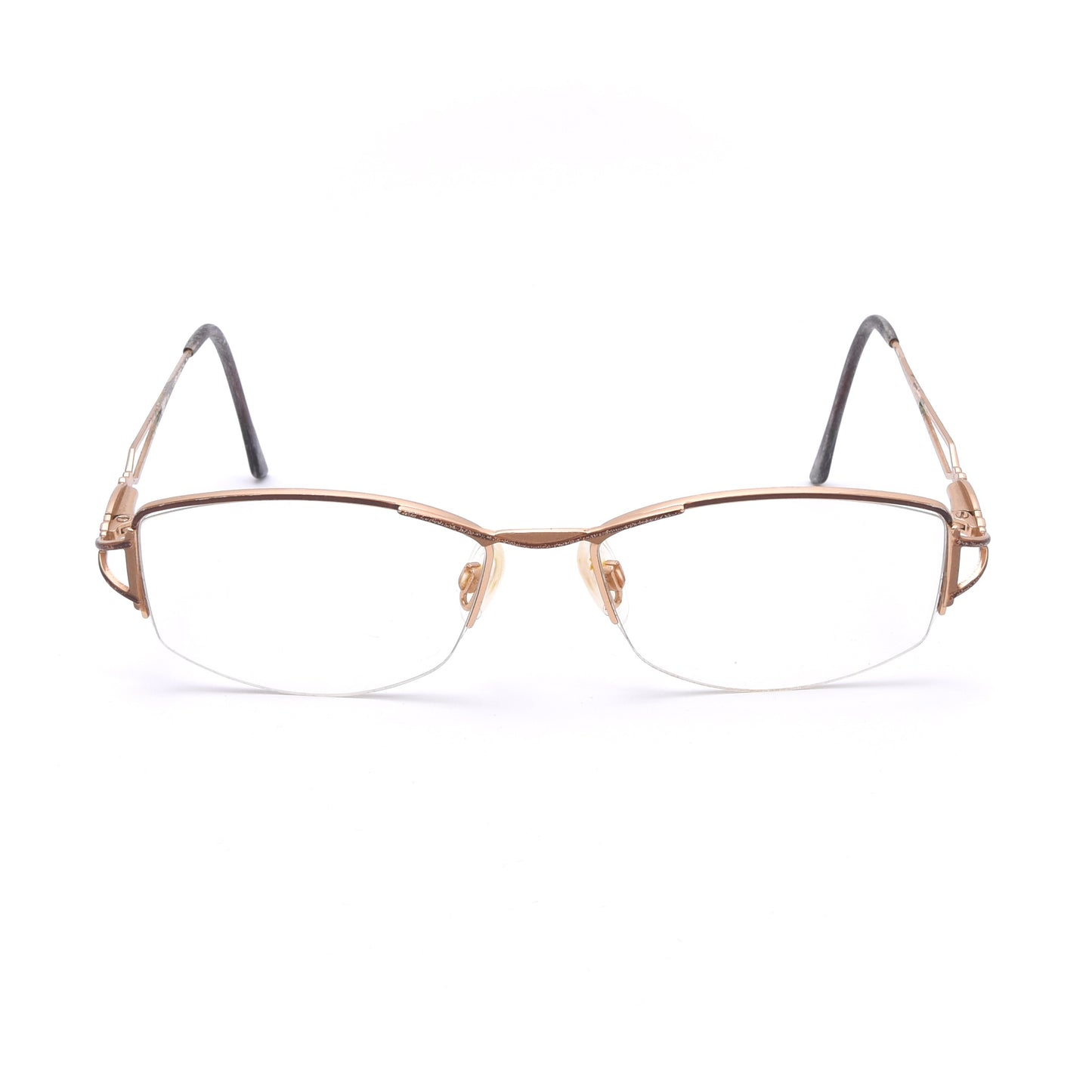 Cazal Vintage Halbrandbrille aus Metall – Gold