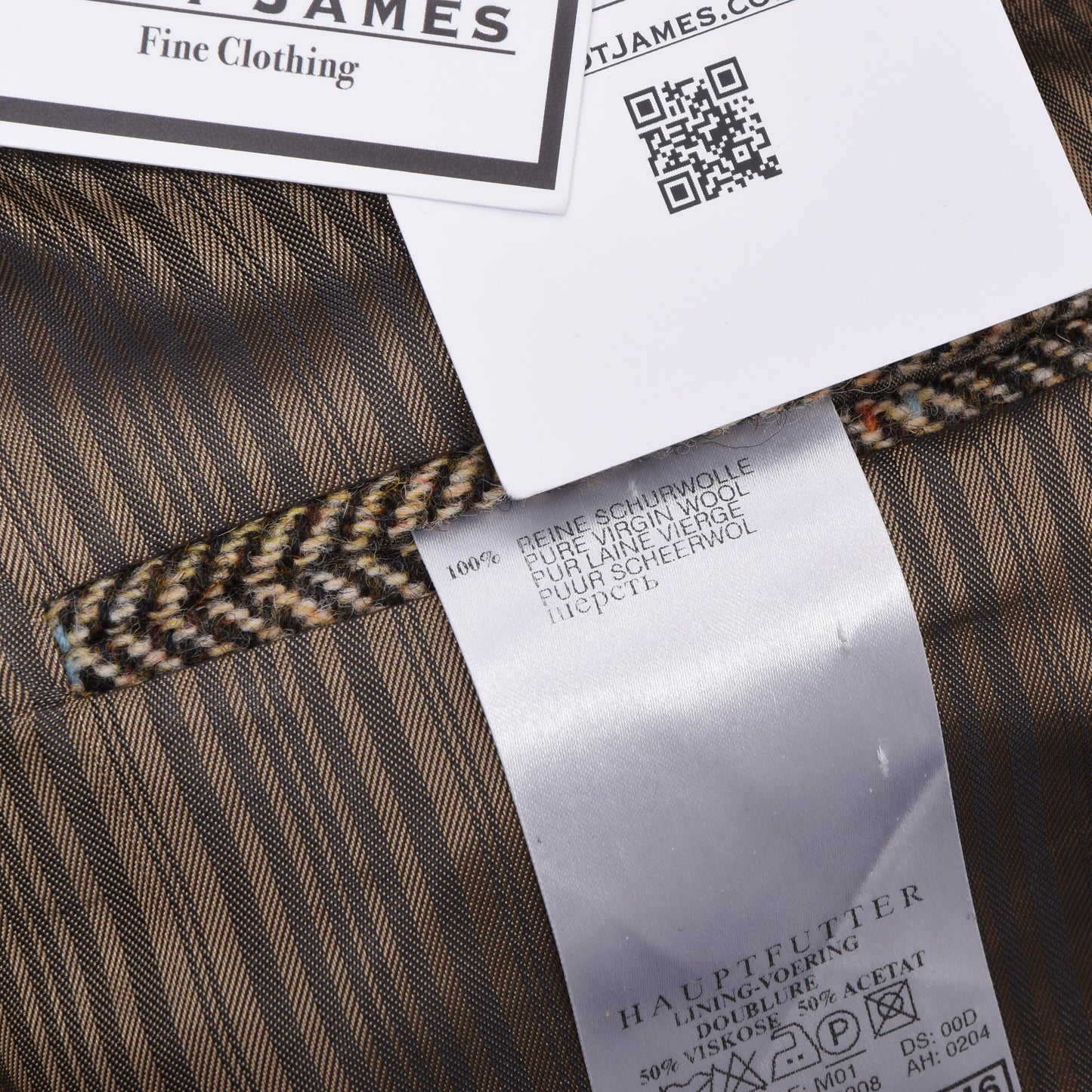 Barutti Harris Tweed Sakko Gr. 28/S46 ca. 62,5cm - Hellbraun Windowpane