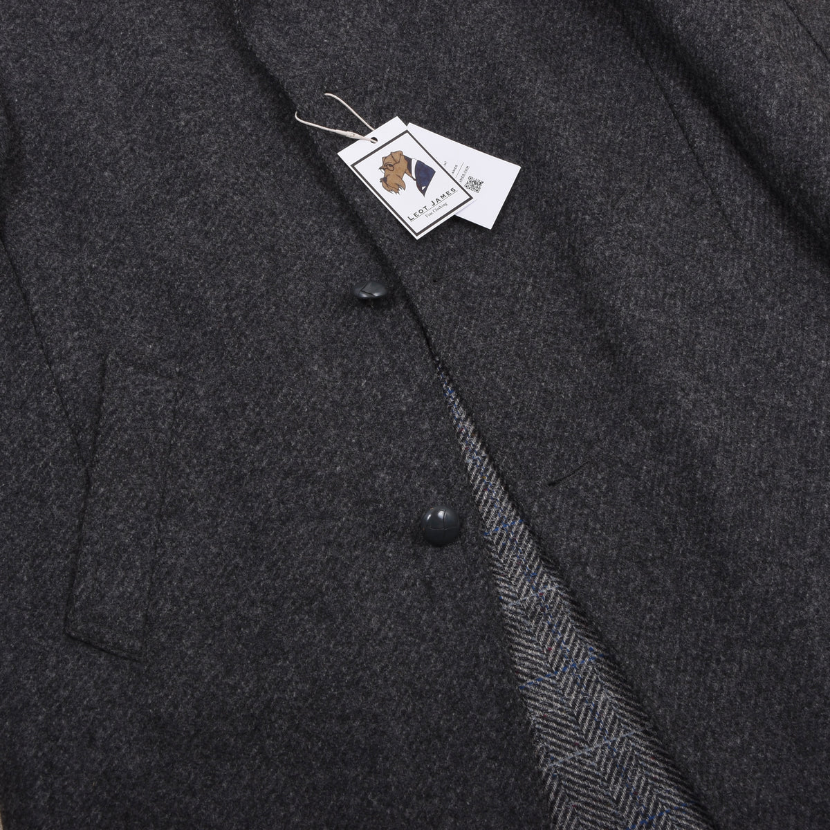 Vintage Steinbock Gold 100% Wool Tweed Overcoat Size 48 - Grey