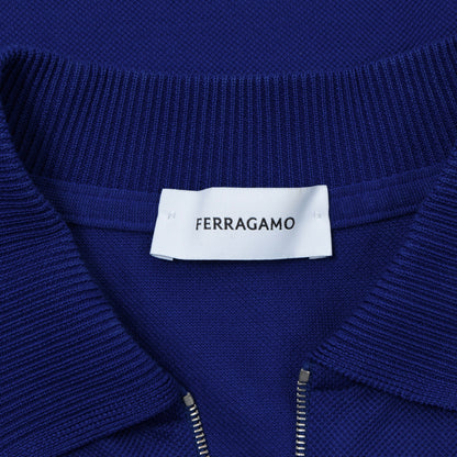 Salvatore Ferragamo Zip Polo Shirt Chest ca. 52cm - Blue