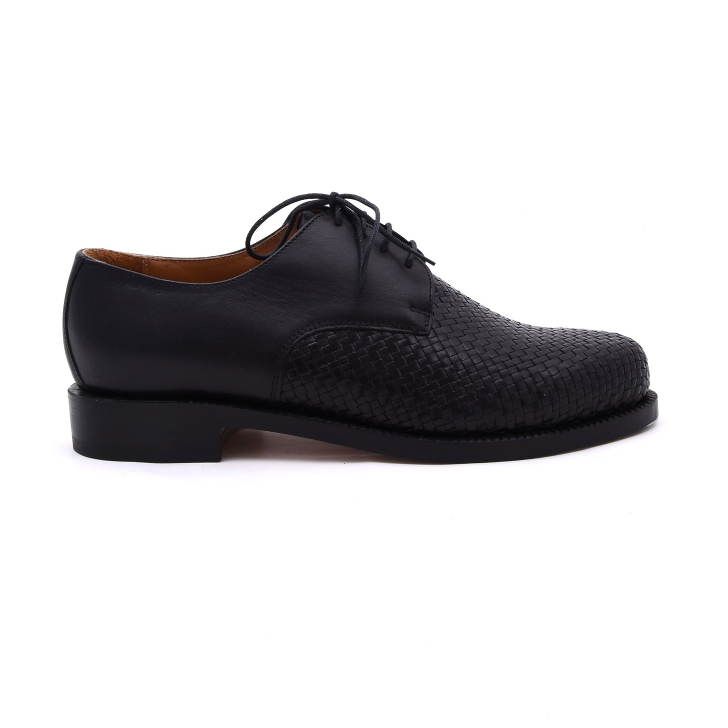 Handmacher Loafers aus gewebtem Leder Größe 6.5 - Schwarz