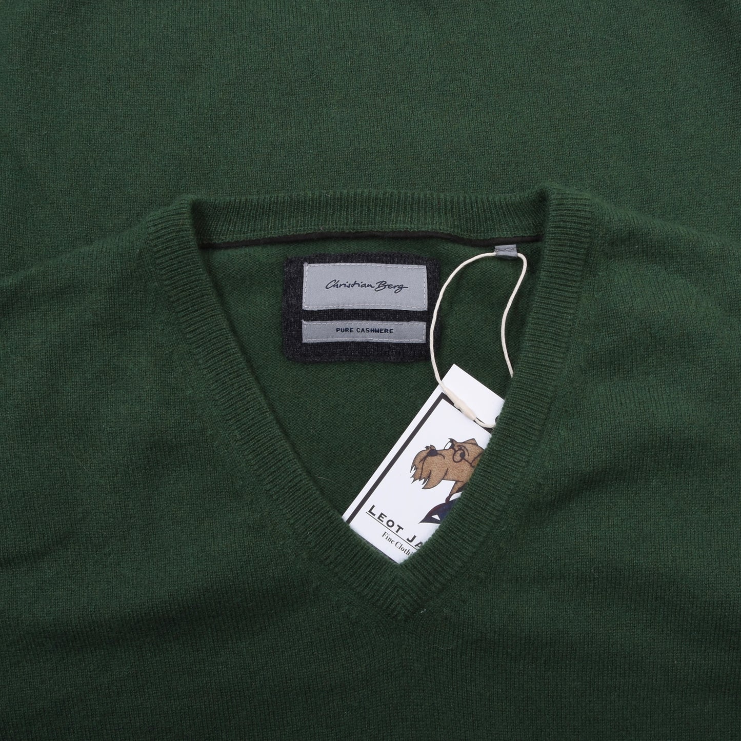Christian Berg 100% Cashmere V-Neck Sweater Size 3XL ca. 63cm - Green