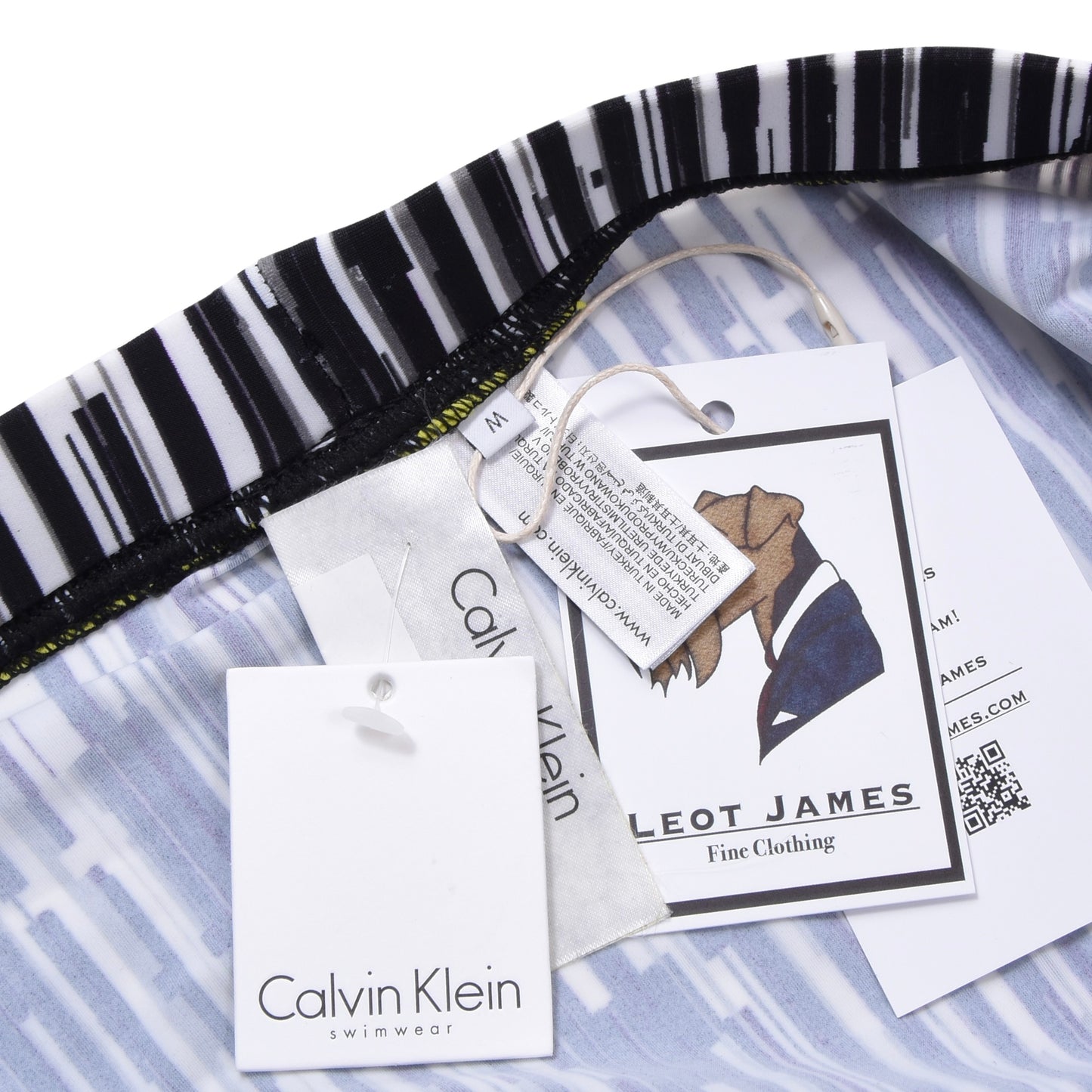 Neue Calvin Klein Badehose, Größe M, Schwarz/Weiß/Grau