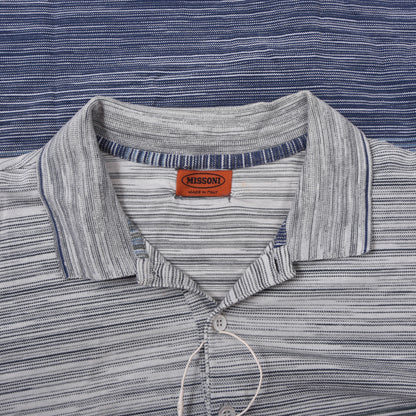 Missoni Polo Shirt Size L ca. 54.5cm - Blue Stripe
