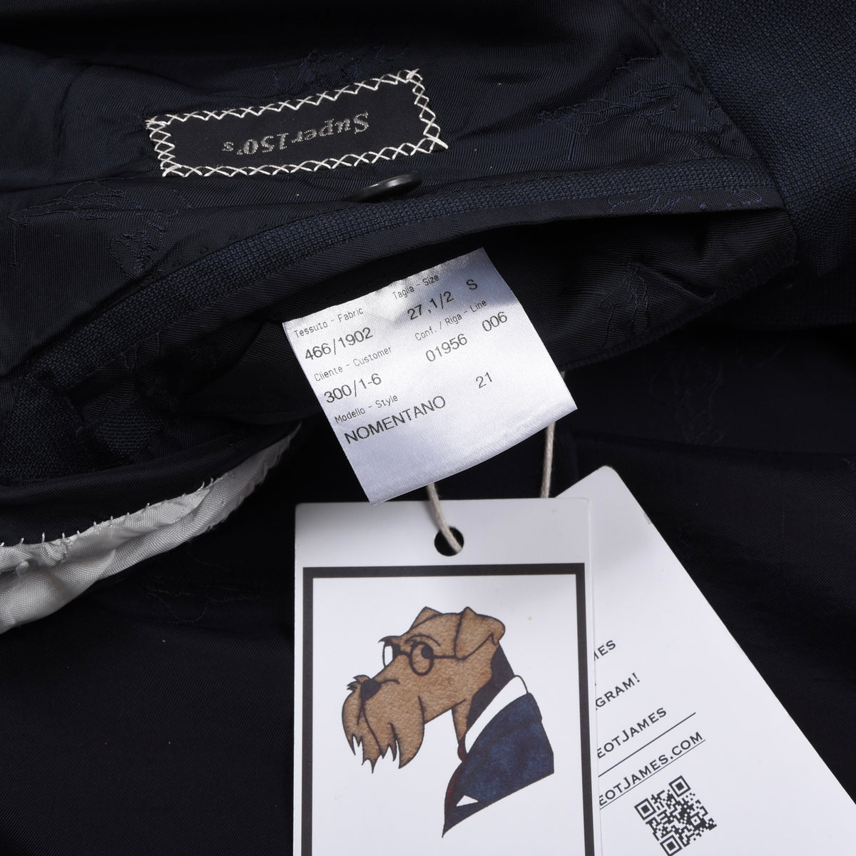 Brioni Super 150s Wolle Maßanfertigung Sakko Made in Italy - Marineblau