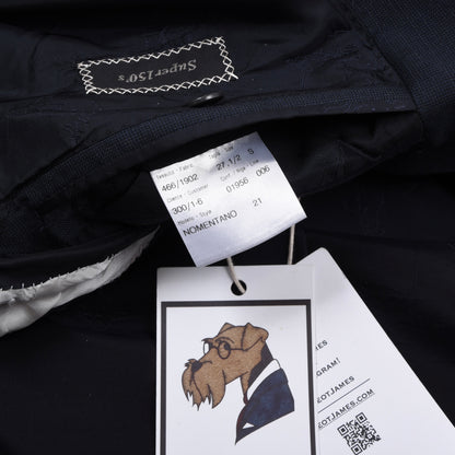 Brioni Super 150s Wolle Maßanfertigung Sakko Made in Italy - Marineblau