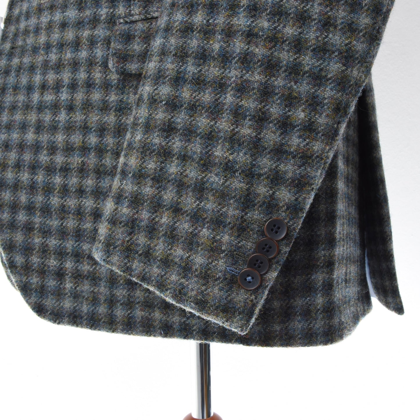 Barutti Harris Tweed Jacket Size 27/S44 ca. 57.5cm - Green Plaid