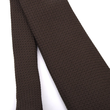 Classic Genadine Grossa Silk Tie Made in Italy - Brown