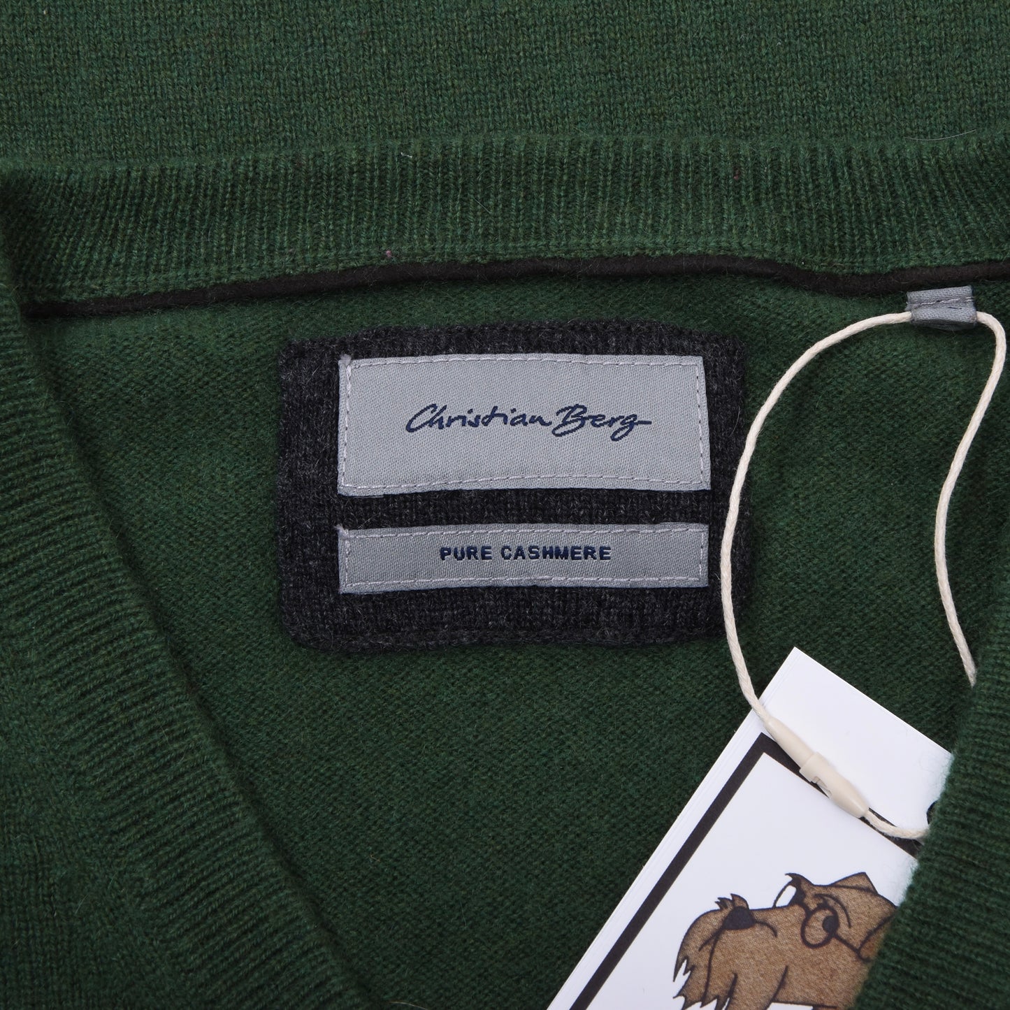 Christian Berg 100% Cashmere V-Neck Sweater Size 3XL ca. 63cm - Green