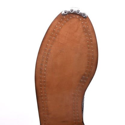 Handmacher Loafers aus gewebtem Leder Größe 6.5 - Schwarz