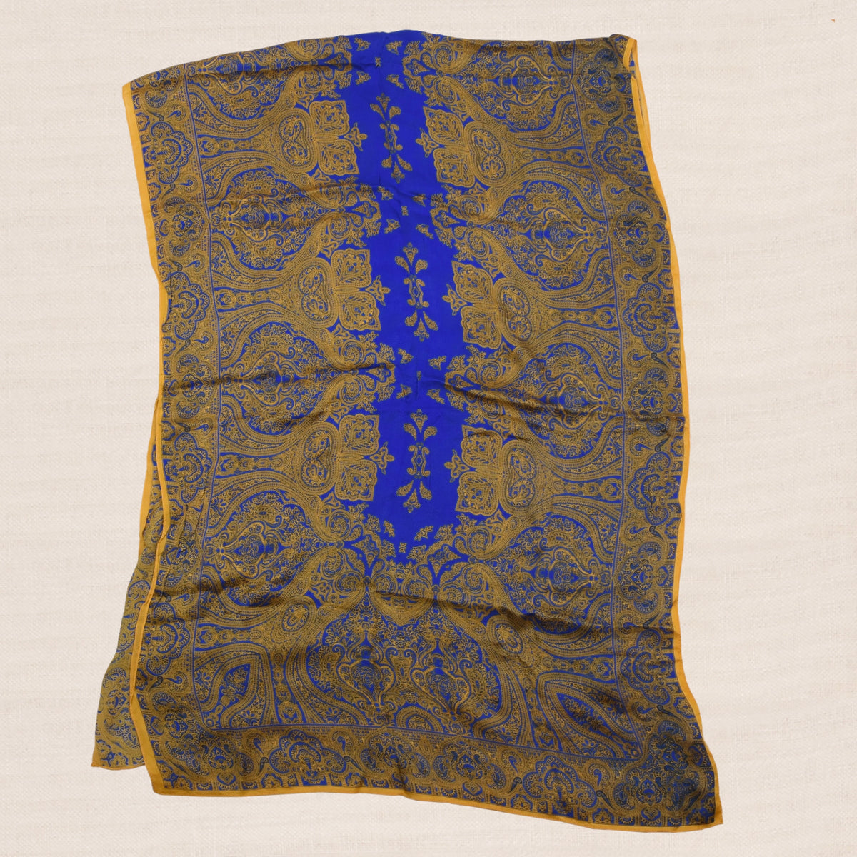 Etro Milano 100% Silk Scarf 171cm Made in Italy - Blue/Yellow Paisley