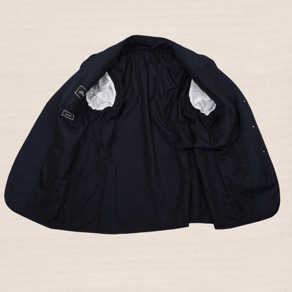 Brioni Super 150s Wolle Maßanfertigung Sakko Made in Italy - Marineblau