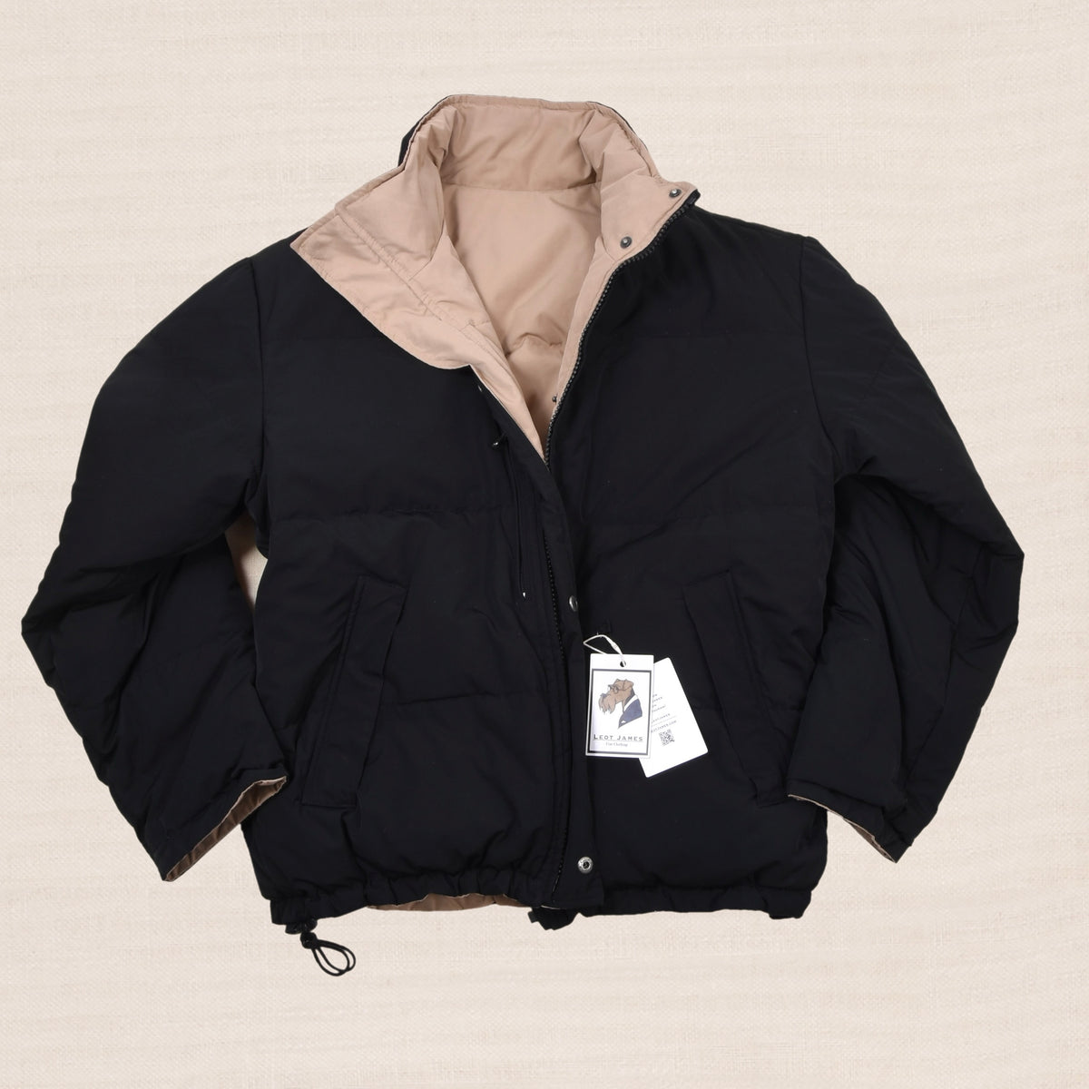 Vintage Polo Ralph Lauren Reversible Daunen Pufferjacke Gr. M - Beige/Schwarz