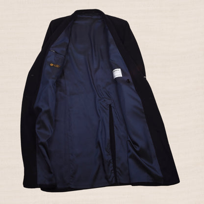 Odermark for Hirmer Double-Breasted Wool-Cashmere  Peak Lapel Overcoat Feat. Loro Piana Fabric - Navy Blue