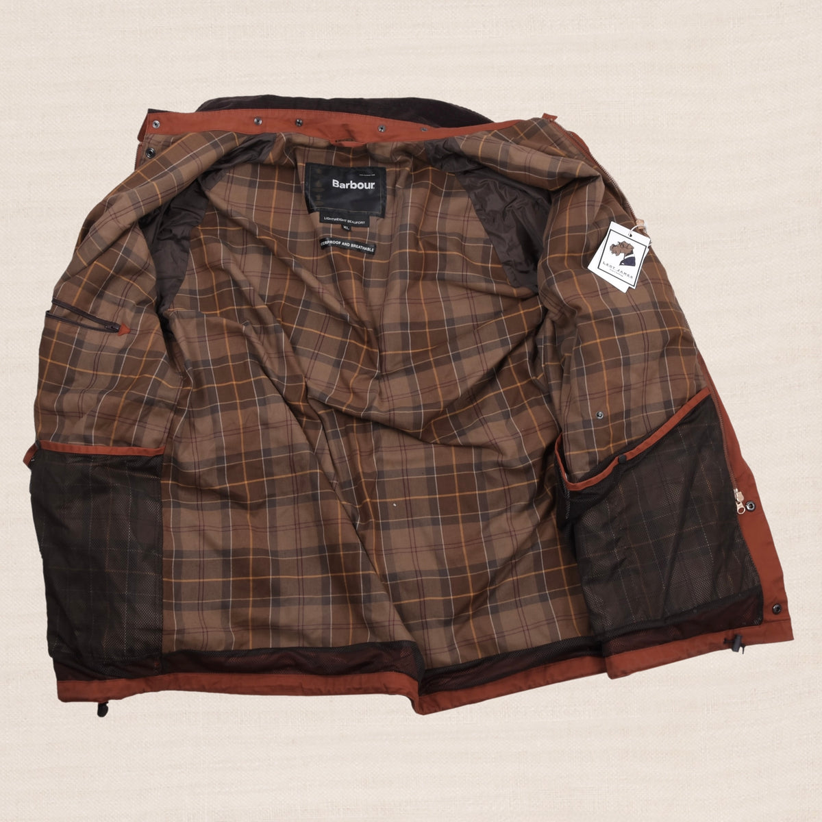 Barbour A973 Lightweight Beaufort Jacke Gr. XL - Orange
