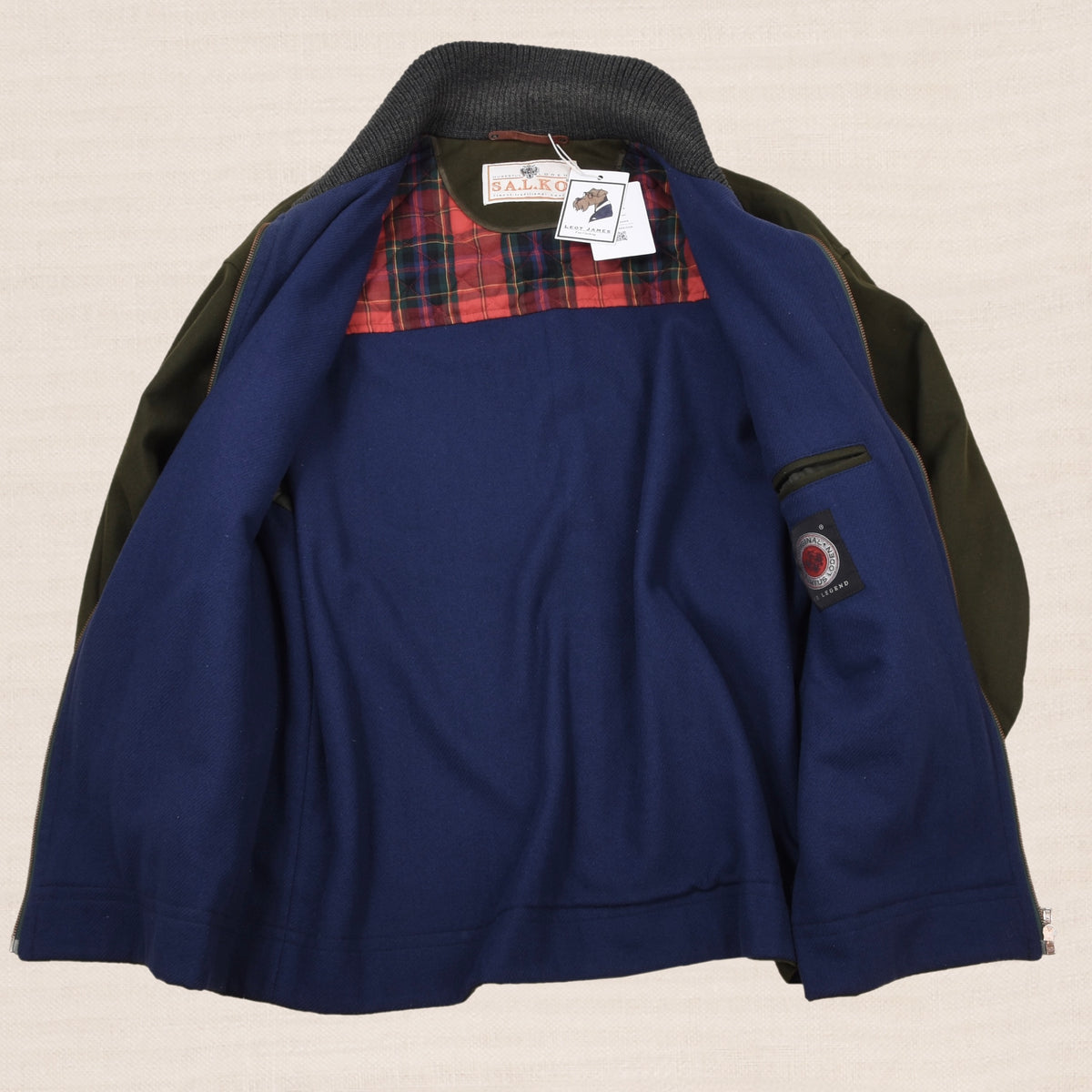 Vintage SALKO Wollmischung Jacke Brust 66,5cm - Grün