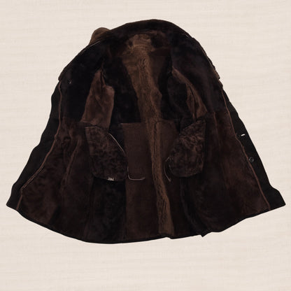 Vintage Zweireiher Lammfellmantel Gr. 52 - Schokoladenbraun