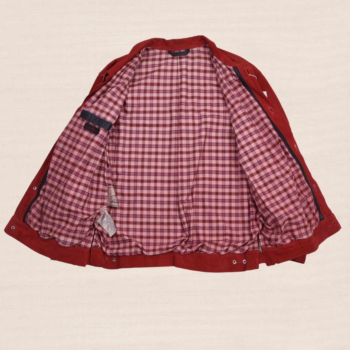 Vintage Schiatti & Co. Suede Blouson/Jacket Made in Italy  - Fire Engine Red