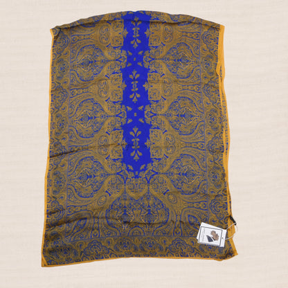Etro Milano 100% Silk Scarf 171cm Made in Italy - Blue/Yellow Paisley