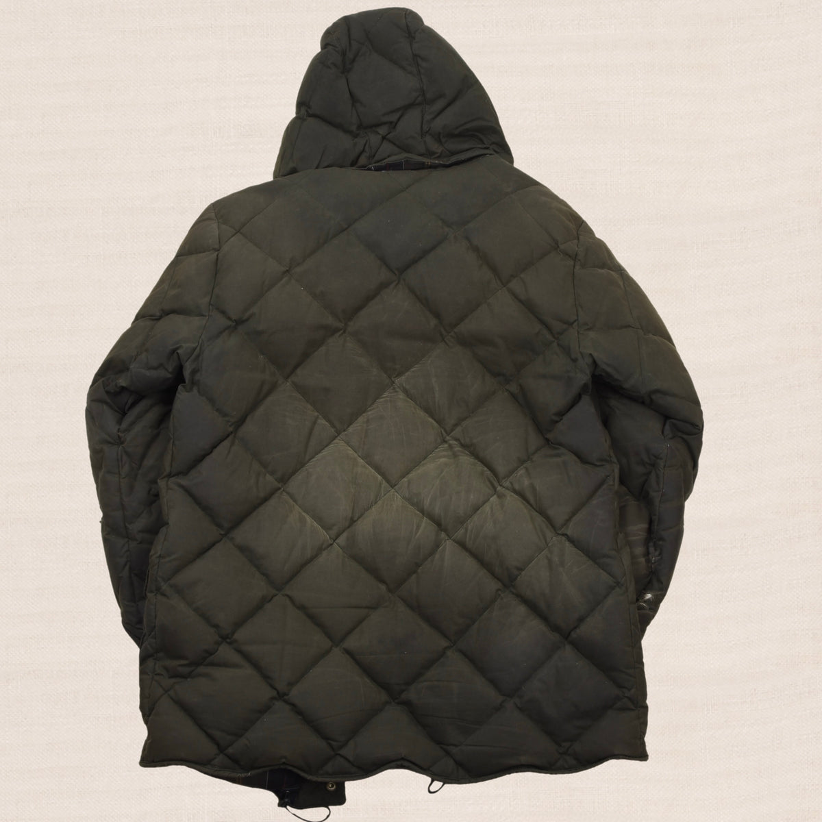 Barbour Waxed Baumwolle Daunen Pufferjacke (Explorer) Gr. M - Green