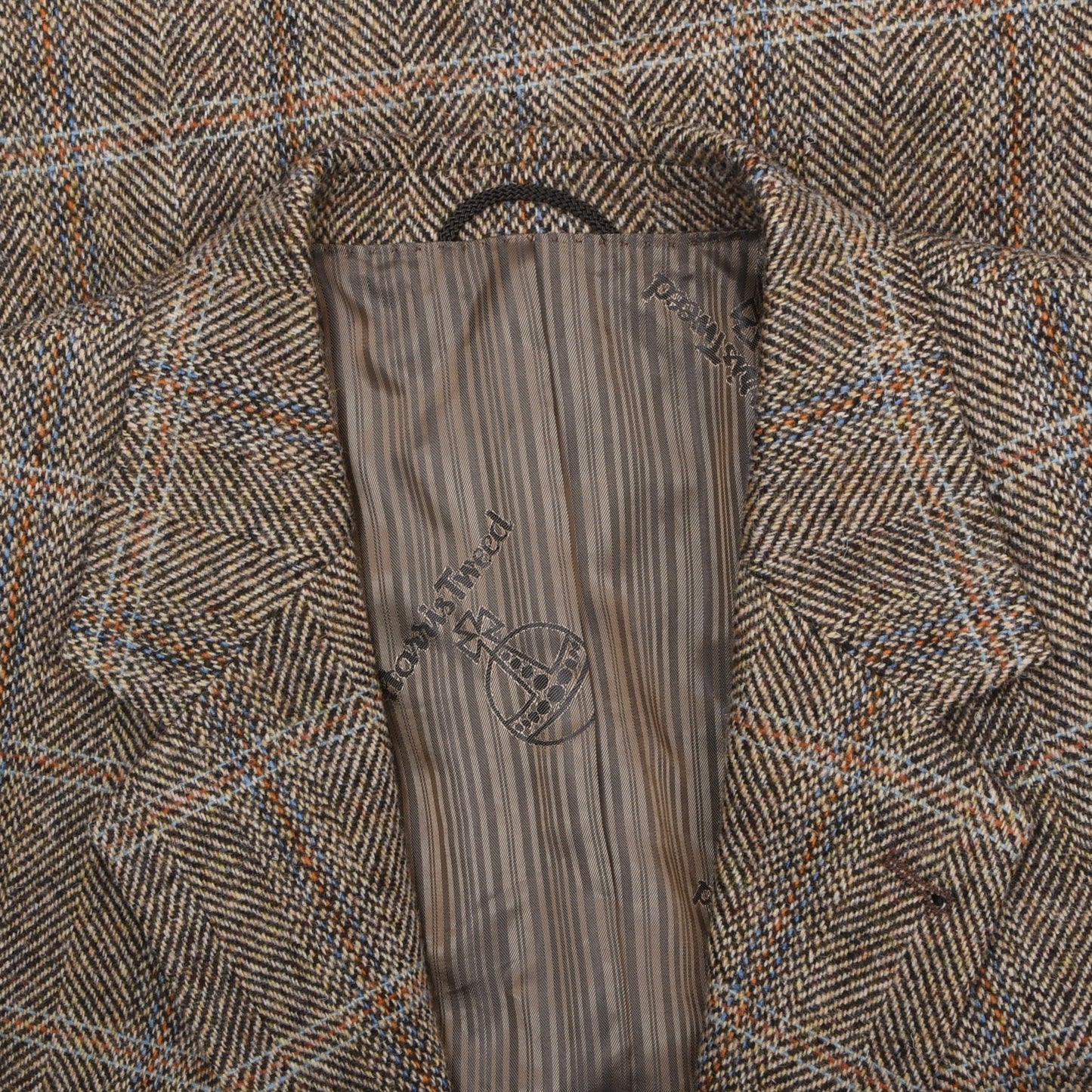Barutti Harris Tweed Sakko Gr. 28/S46 ca. 62,5cm - Hellbraun Windowpane