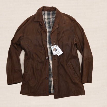Butter-Soft Leather Jacket Size 52 - Brown