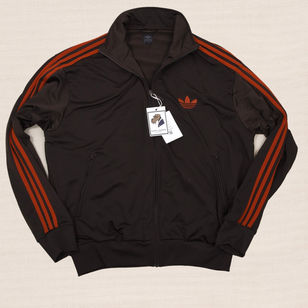 Adidas 2009 Firebird Trainingsjacke Gr. XL – Braun/Orange