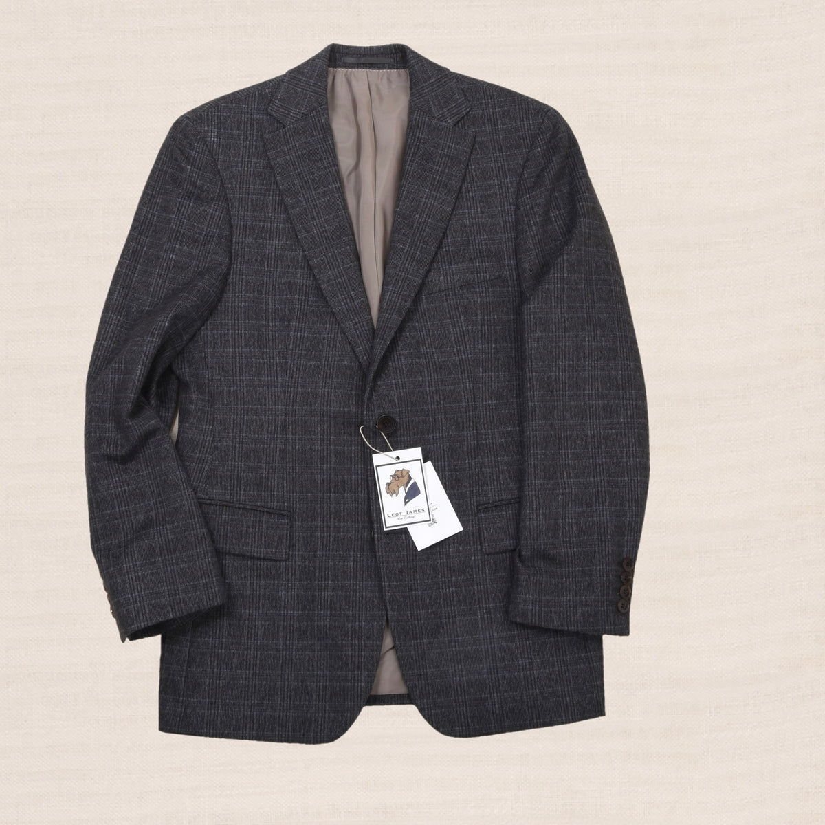 Hugo Boss Wool-Blend Jacket Size 46 - Grey Plaid