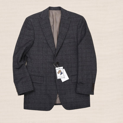 Hugo Boss Wool-Blend Jacket Size 46 - Grey Plaid