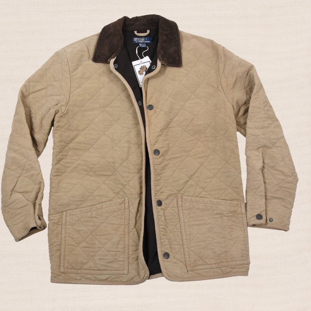 Polo Ralph Lauren Moleskin Steppjacke Gr. S - Beige