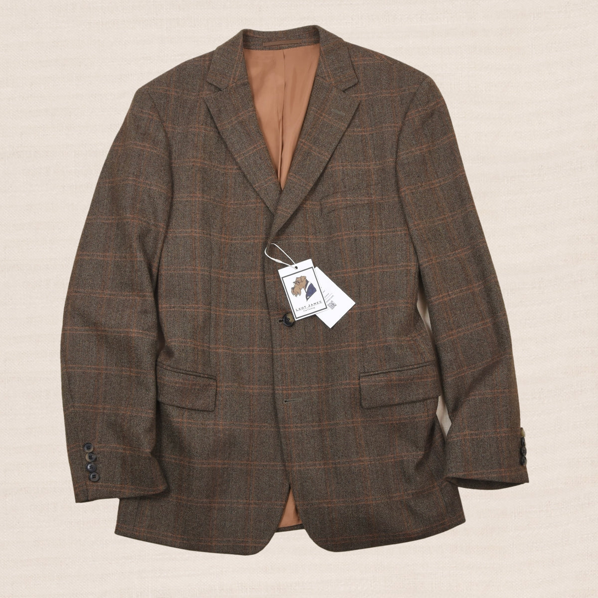 Hugo Boss 100% Wool Tweed Jacket Size 52 - Windowpane