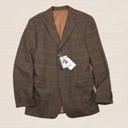 Hugo Boss 100% Wool Tweed Jacket Size 52 - Windowpane