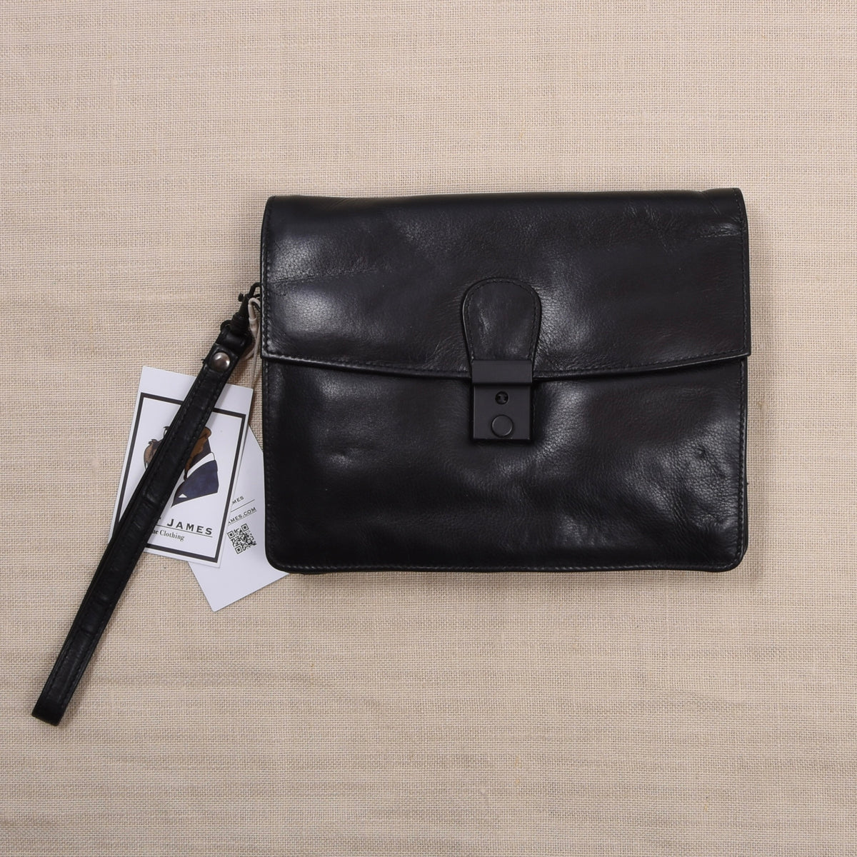 NOS Butterweich Leder Reiseetui/Pouch ca. 21cm - Schwarz