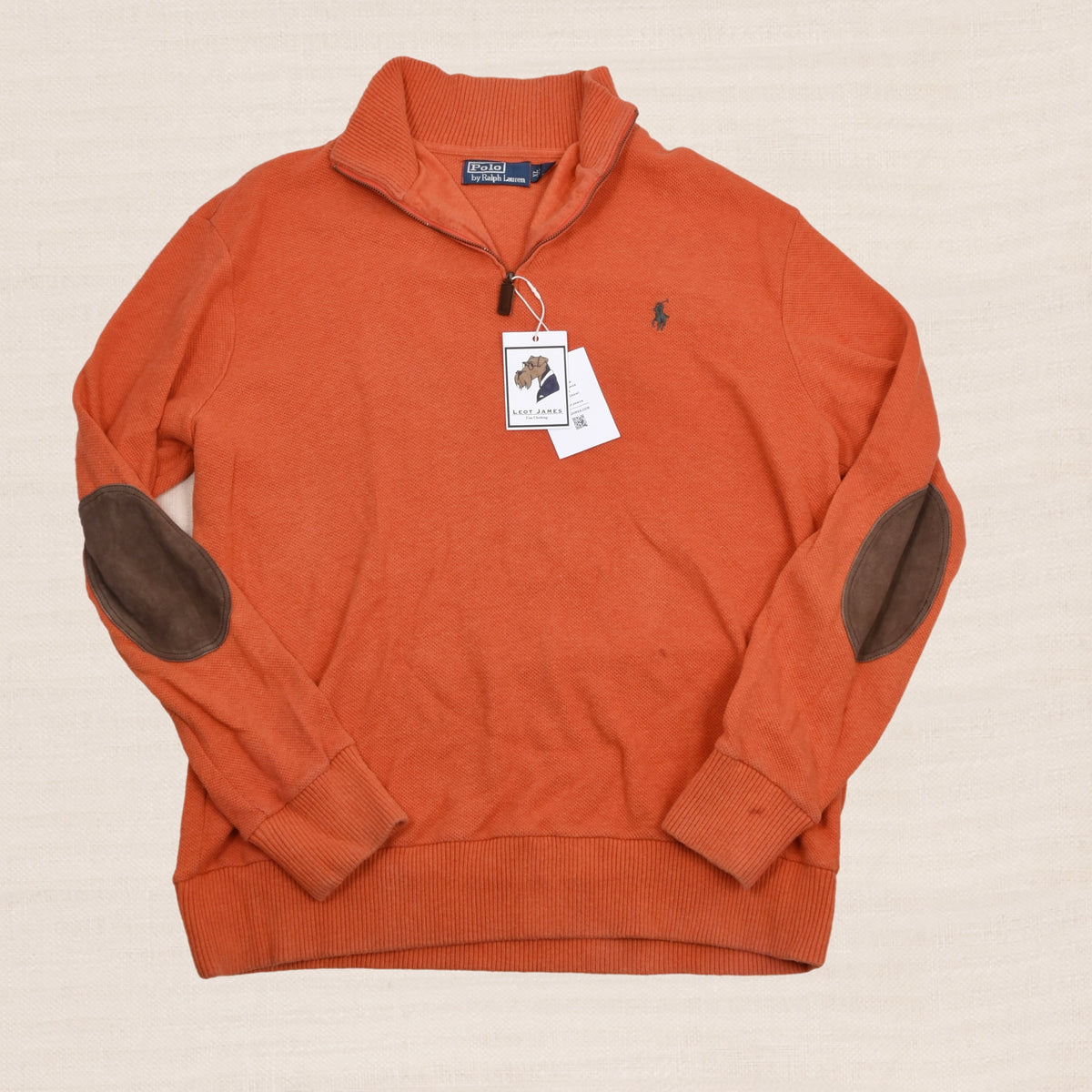 Polo Ralph Lauren 1/4 Zip Pima Cotton Sweater Size XL - Orange