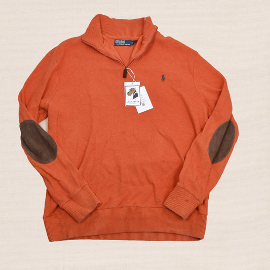 Polo Ralph Lauren 1/4 Zip Pima Baumwolle Pullover Gr. XL - Orange